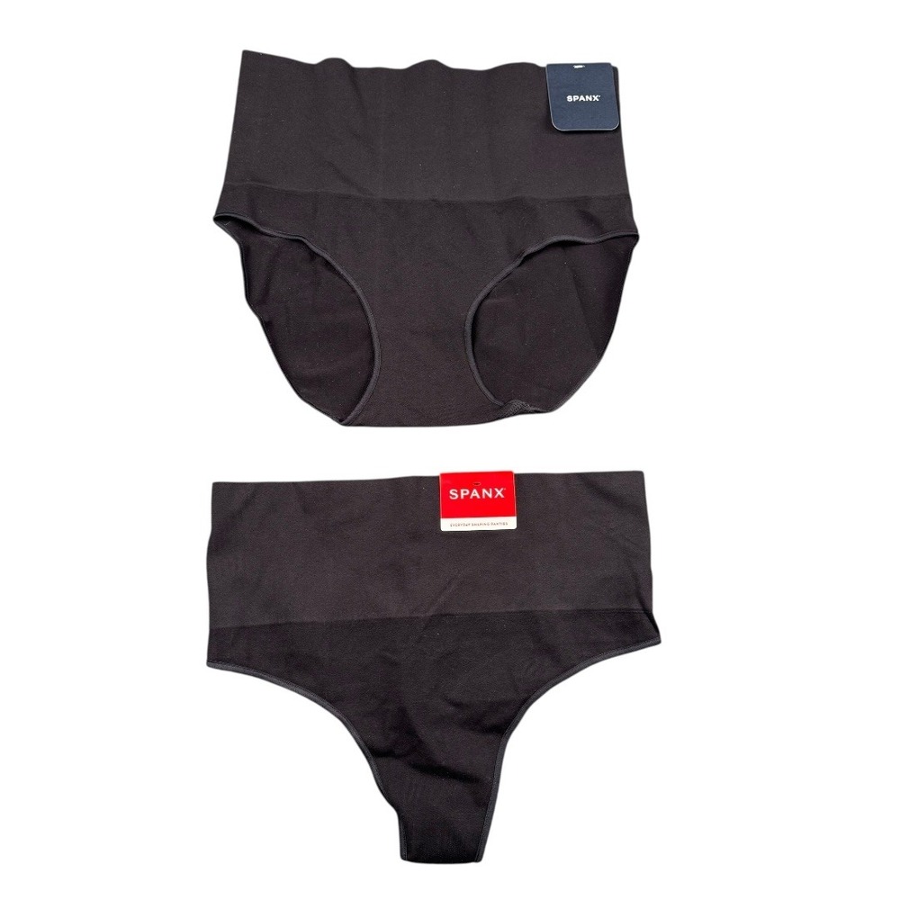 SPANX Everyday Shaping Panties Black Brief Thong M WP264‎